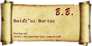 Belász Borisz névjegykártya